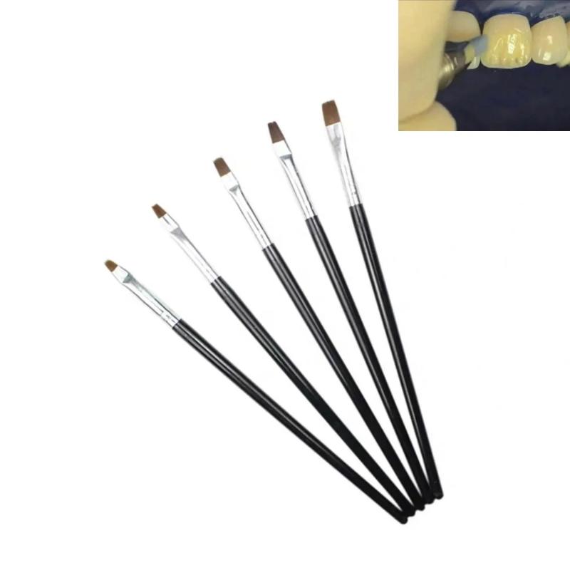 Teeth Whitening Pens - ナイロン歯科用接着剤コンポジットセメントツールネイルアートDIYペイント5個入り歯科用レジンブラシペン磁器歯の再形成